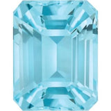 14CT GOLD EMERALD-CUT SKY BLUE TOPAZ & BAGUETTE DIAMOND ENGAGEMENT RING