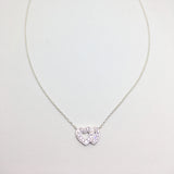 SILVER DOUBLE HEART CUBIC ZIRCONIA NECKLACE