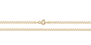 9CT GOLD 2.5MM BEVELLED FLAT OPEN CURB ANKLE CHAIN