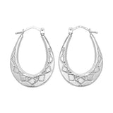 SILVER OVAL CREOLE HOOPS