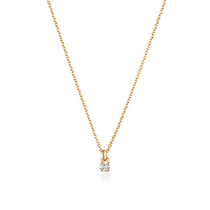 18CT GOLD FOUR CLAW DIAMOND SOLITAIRE NECKLACE