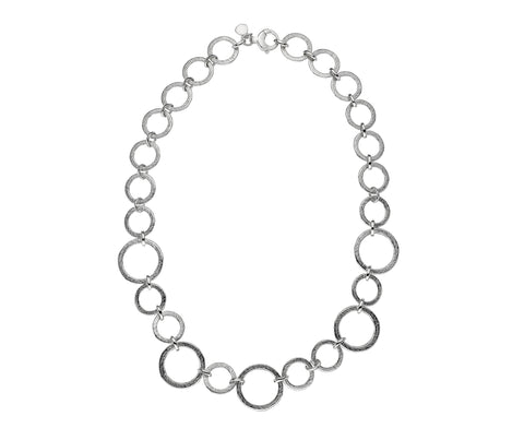 SOLID SILVER ECHO TEXTURED CIRCLES NECKLACE