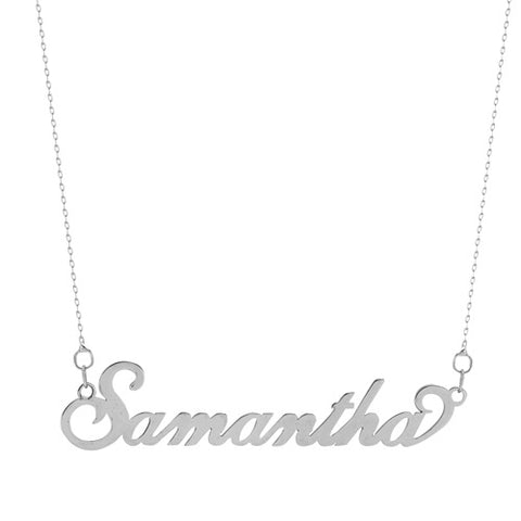 SILVER NAMEPLATE NECKLACE