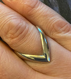 SILVER DEEP DOUBLE WISHBONE RING