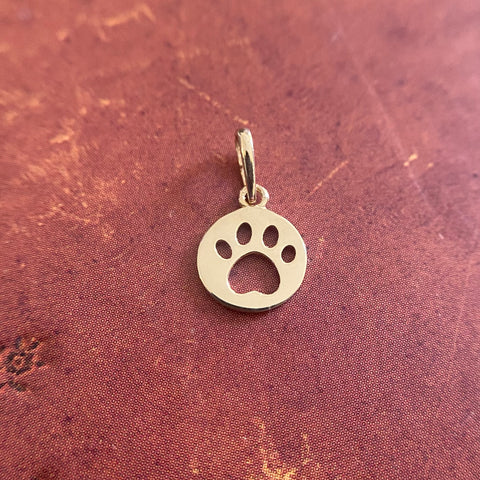 9CT GOLD PAW PRINT PENDANT