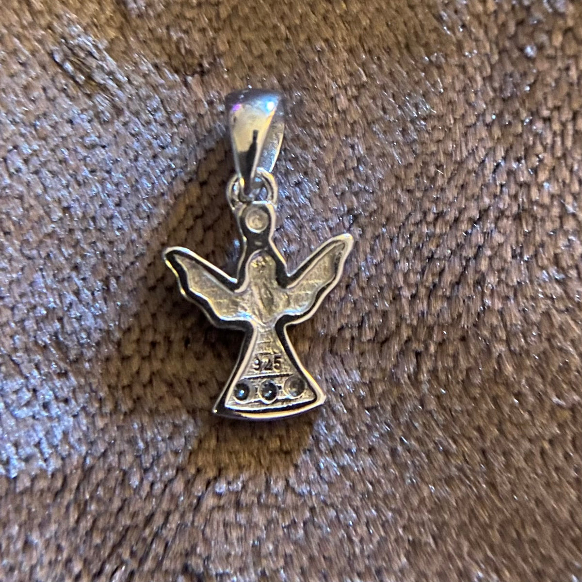 SILVER CUBIC ZIRCONIA SET ANGEL PENDANT – Christine Alexander Fine ...