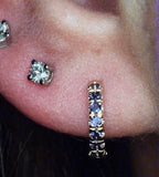 9CT GOLD IOLITE HUGGIE HOOPS - SINGLE OR PAIR