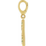 14CT GOLD PERIDOT SET LIME WEDGE PENDANT CHARM