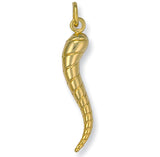 9CT GOLD RIDGED HORN OF PLENTY PENDANT