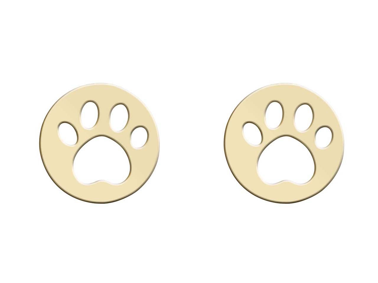 9CT GOLD TINY CUT-OUT PAW PRINT STUD EARRINGS – Christine
