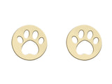 9CT GOLD TINY CUT-OUT PAW PRINT STUD EARRINGS