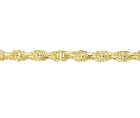 9CT GOLD 4.56MM TRIPLE ROPE ANKLET