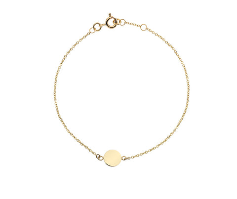 9CT GOLD SOLID DISC BRACELET