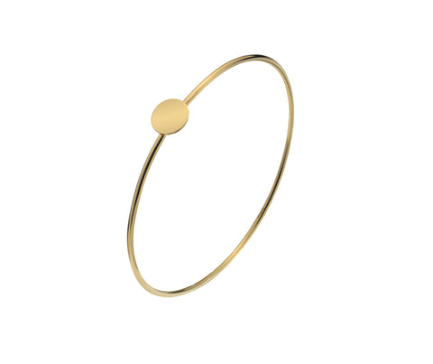 9CT GOLD SOLID DISC BANGLE