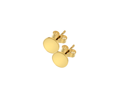 9CT GOLD SOLID DISC STUD EARRINGS