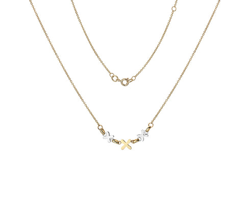 9CT YELLOW & WHITE GOLD PAPILLON NECKLACE