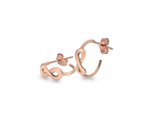 9CT ROSE GOLD INFINITY DEMI-HOOP EARRINGS