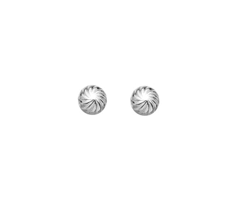 SILVER ROUND SPIRAL STRIPE STUDS