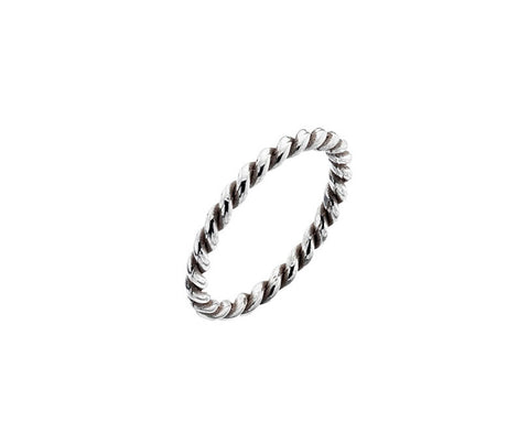 SILVER TWISTED WIRE STACKING BAND