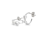 9CT WHITE GOLD INFINITY DEMI-HOOP EARRINGS