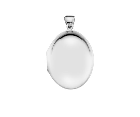 SILVER PLAIN PUFFED OVAL LOCKET