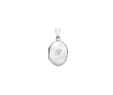 SILVER 16MM OVAL ENGRAVED INITIAL LOCKET