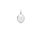 SILVER 16MM OVAL ENGRAVED INITIAL LOCKET