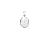 SILVER 16MM OVAL ENGRAVED INITIAL LOCKET