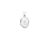 SILVER 16MM OVAL ENGRAVED INITIAL LOCKET