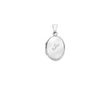 SILVER 16MM OVAL ENGRAVED INITIAL LOCKET