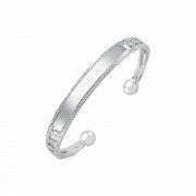SILVER GENTS LIZARD CURB IDENTITY TORC BANGLE