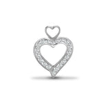 18CT WHITE GOLD .36CT DIAMOND OPEN HEART PENDANT