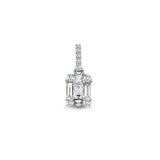 18CT WHITE GOLD BAGUETTE & ROUND DIAMOND CLUSTER PENDANT