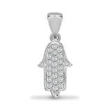 18CT WHITE GOLD DIAMOND HAMSA PENDANT