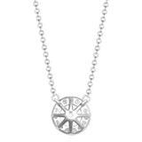 18CT WHITE GOLD NATURAL DIAMOND HALO PENDANT NECKLACE