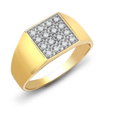 9CT GOLD 11MM SQUARE DIAMOND SIGNET RING