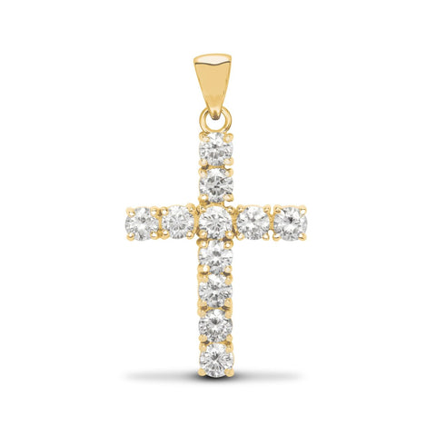 9CT GOLD NATURAL DIAMOND CROSS
