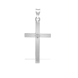 9CT WHITE GOLD STAR SET DIAMOND CROSS