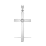 9CT WHITE GOLD STAR SET DIAMOND CROSS