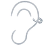 SILVER WAVE PATTERN EAR CUFF