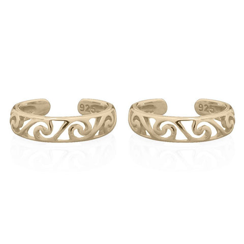 GOLD VERMEIL WAVE PATTERN EAR CUFF