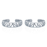 SILVER WAVE PATTERN EAR CUFF