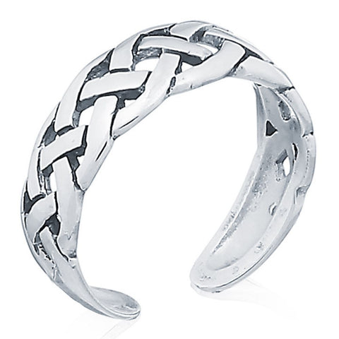 SILVER CELTIC WEAVE TOE RING