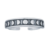 SILVER MOON PHASE TOE RING