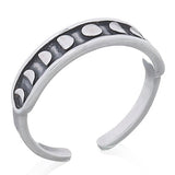 SILVER MOON PHASE TOE RING
