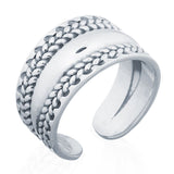SILVER WIDE BRAIDED TOE RING