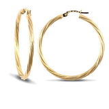 9CT GOLD 2.5MM TWIST HOOP EARRINGS