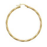 9CT GOLD 2.5MM TWIST HOOP EARRINGS