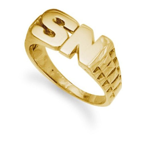BESPOKE 9CT GOLD ROLEX-STYLE INITIAL RING