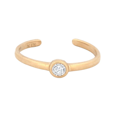 9CT GOLD CUBIC ZIRCONIA SET TOE RING